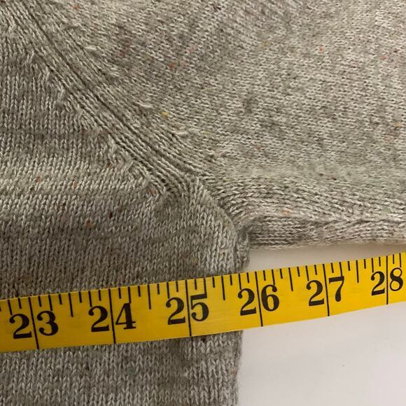 SMARTWOOL Sweater Larimer V-Neck Merino‎ Oatmeal Heather Varsity Ringer Ribbed - Picture 11 of 12